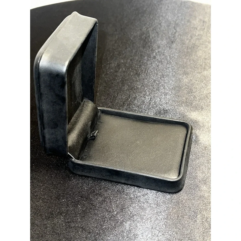 Brand new Black Faux Leather Jewelry Box – Small Hinged Presentation